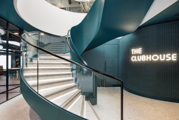 Football Clubhouse | Curved Glass Balustrade Staircase | SGP
